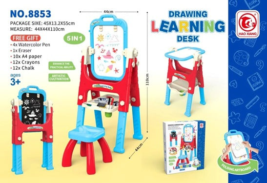5-in-1 Kids Drawing & Learning Desk Set