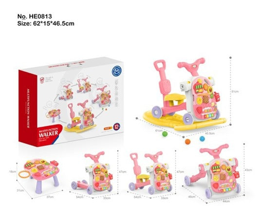 Multifunction Baby Walker & Activity Play Center (Pink)