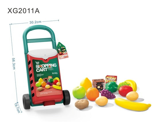 Kids Shopping Cart Pretend Play Grocery Set