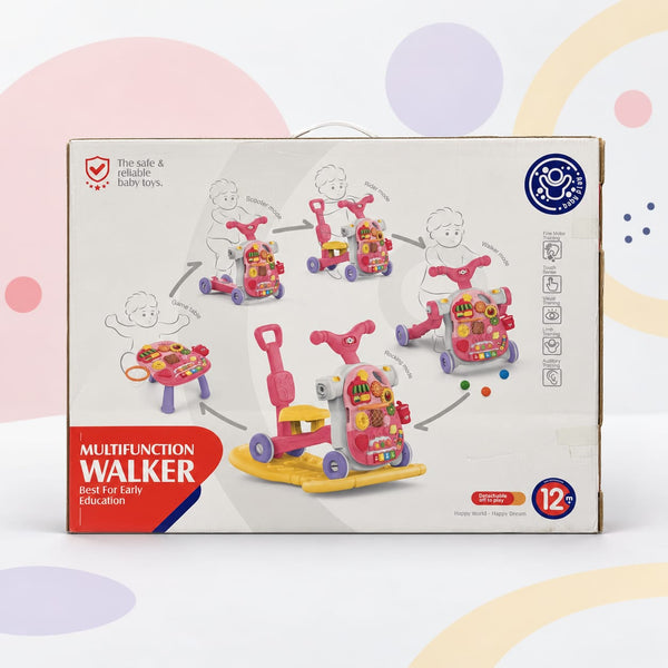 5 in 1 Multifunction Baby Walker & Activity Play Center (Pink)