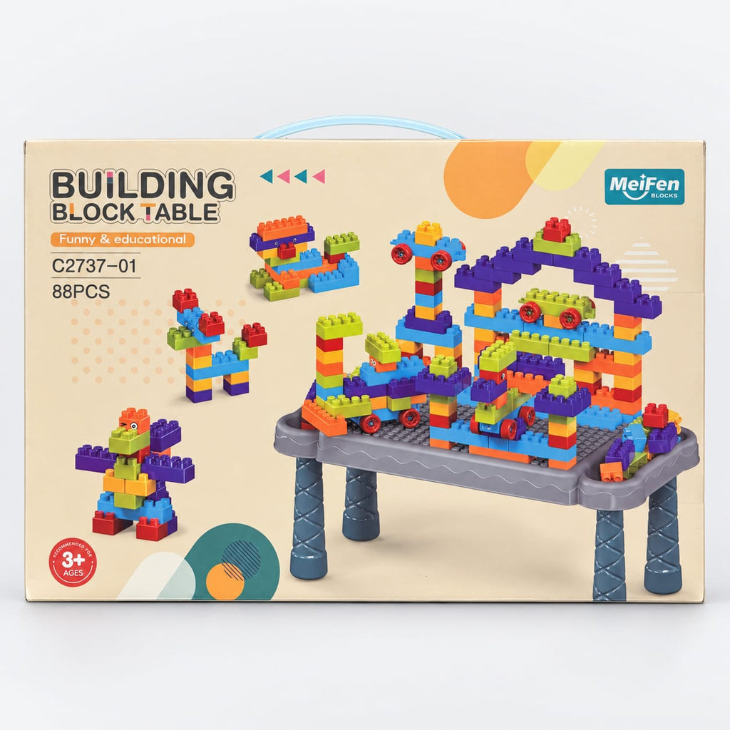 Kids Building Block Table Play Set