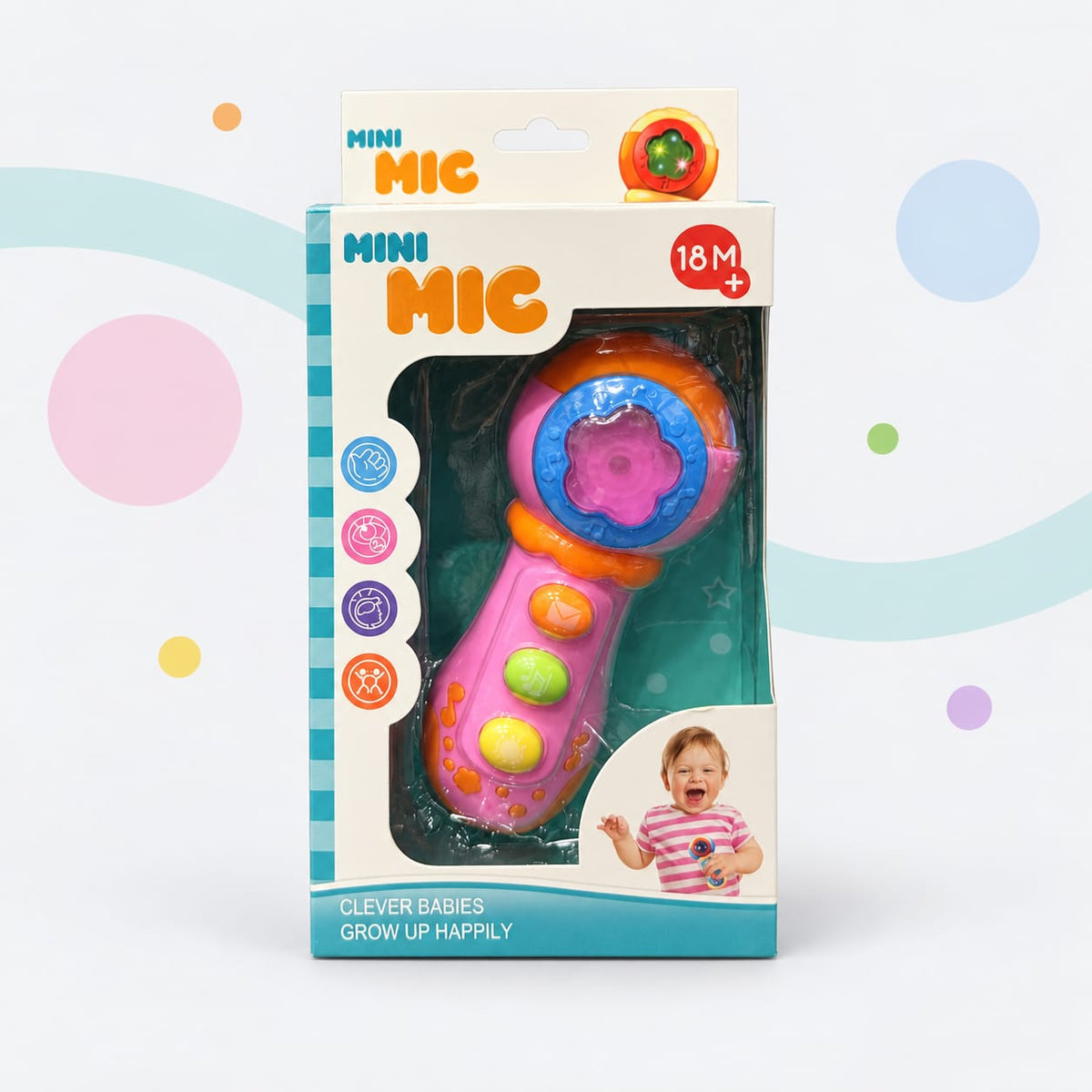 Kids Musical Microphone Toy with Lights & Sounds