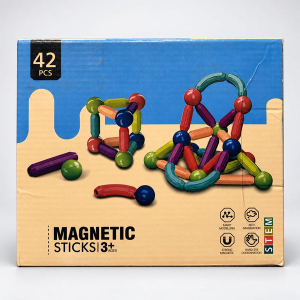 42-Piece Magnetic Sticks Building Construction Set