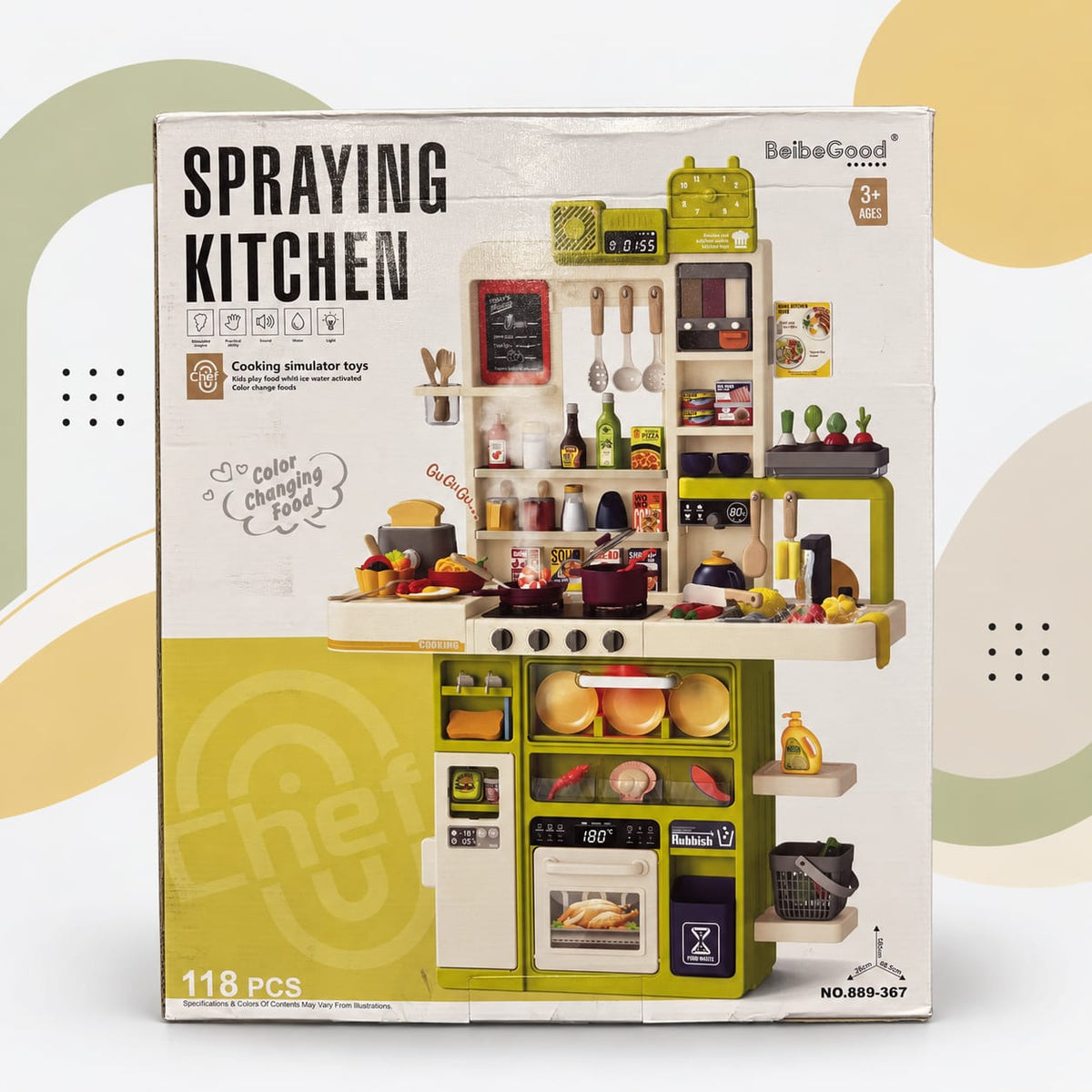 118-Piece Spraying Kitchen Pretend Play Set Main image