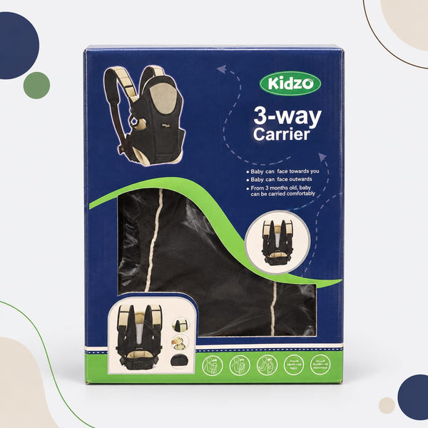 Kidzo 3-Way Baby Carrier – Black