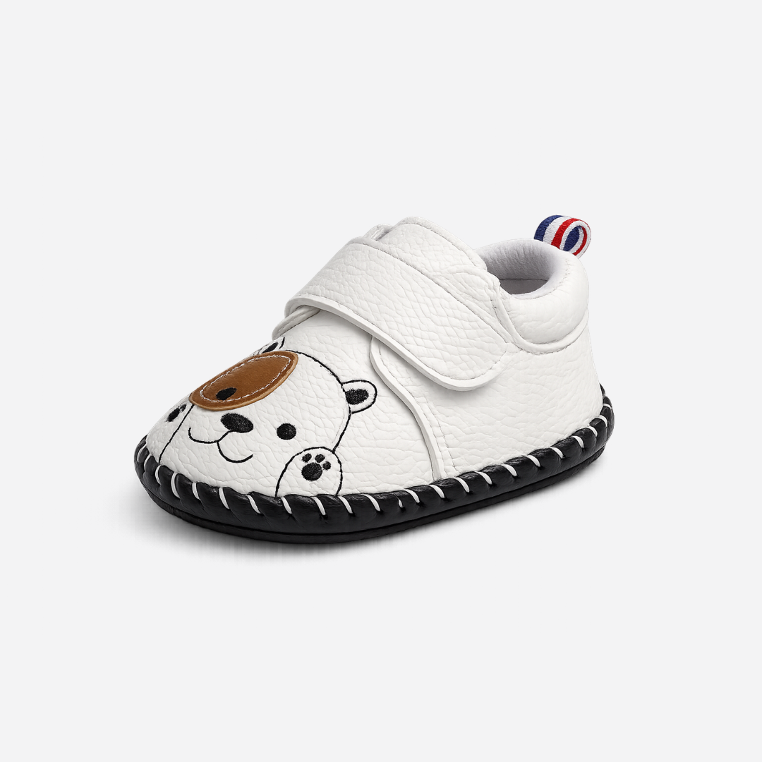 Cartoon Puppy Soft Sole Baby Shoes – White Secondary image