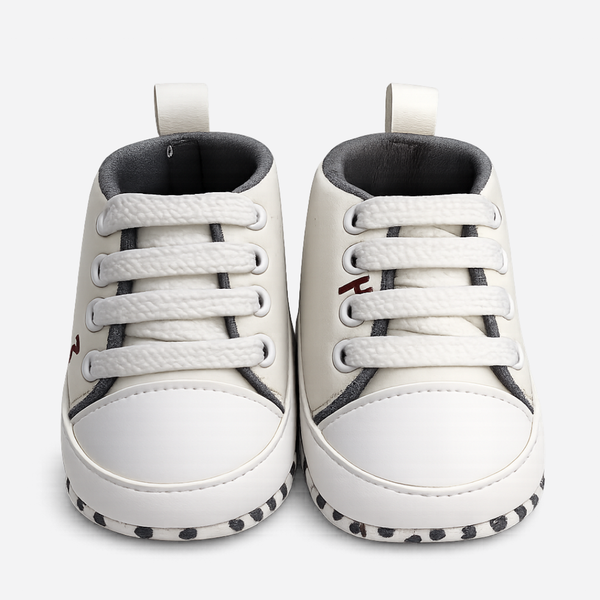 Soft Sole High-Top Baby Sneakers – White