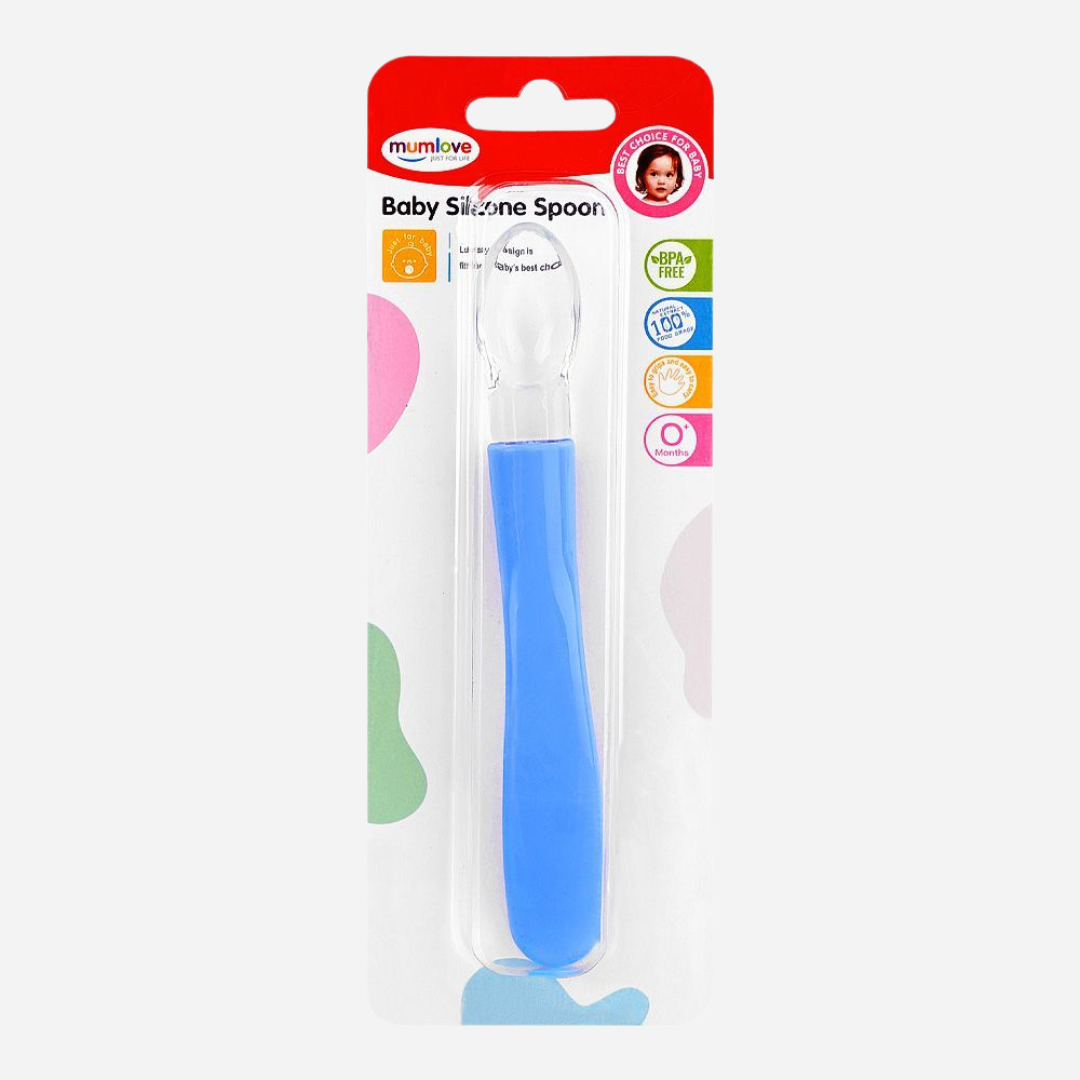 Mum Love Baby Silicone Spoon 0+ Months Blue Main image