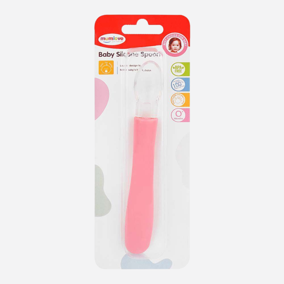 Mum Love Baby Silicone Spoon 0+ Months Pink Main image