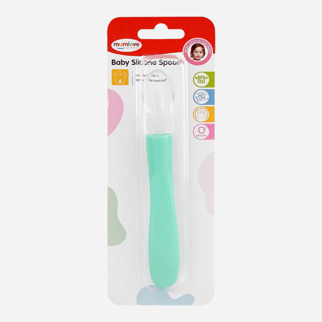 Mum Love Baby Silicone Spoon 0+ Months Green Main image