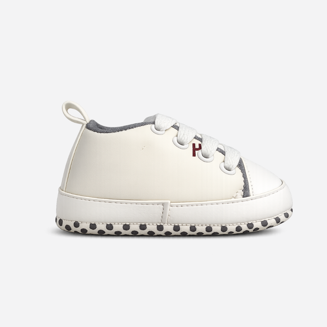 Soft Sole High-Top Baby Sneakers – White Secondary image