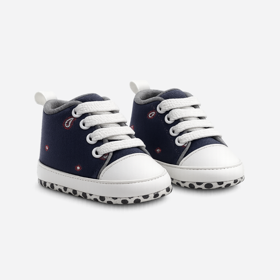 Soft Sole High-Top Baby Sneakers – Navy Blue Main image