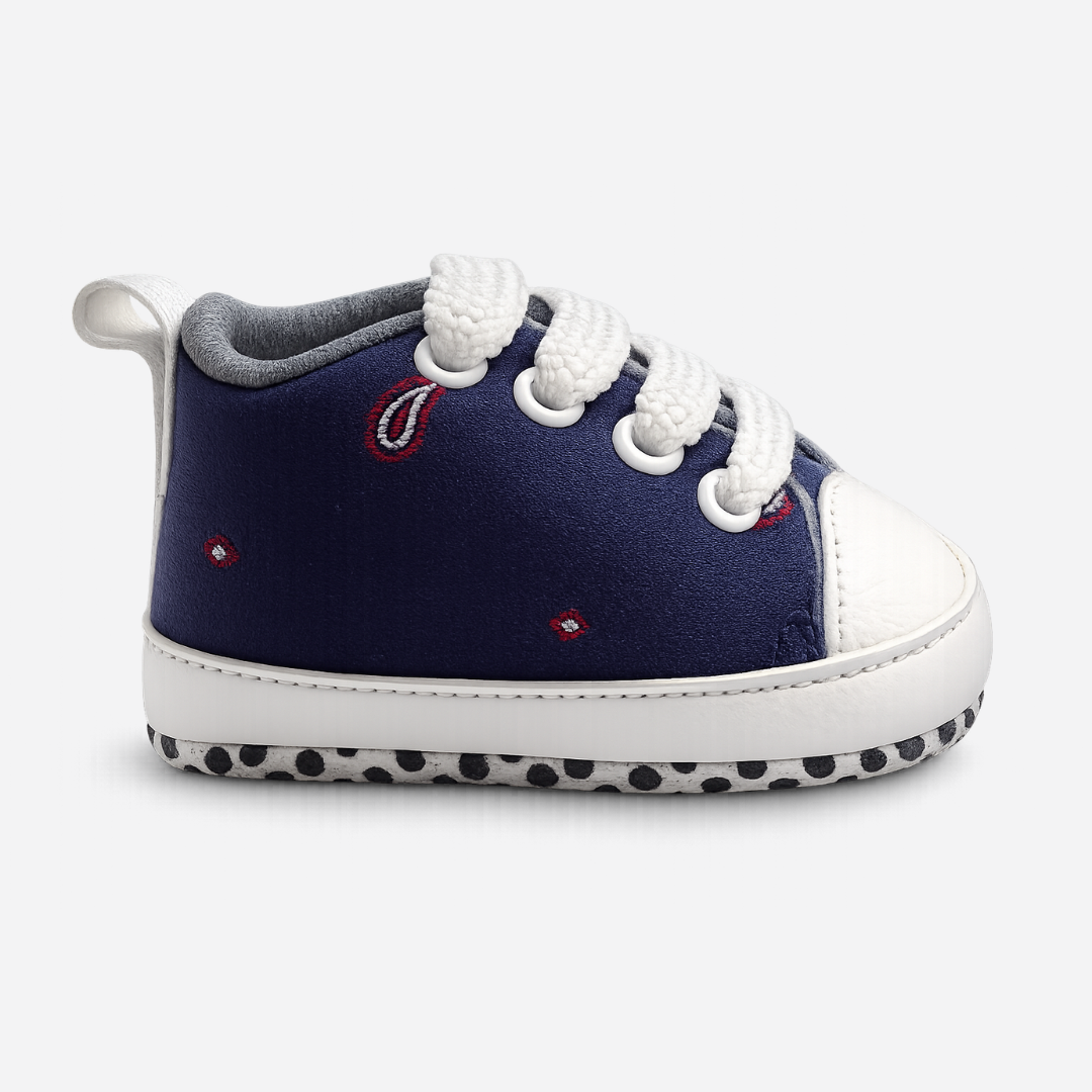 Soft Sole High-Top Baby Sneakers – Navy Blue Secondary image