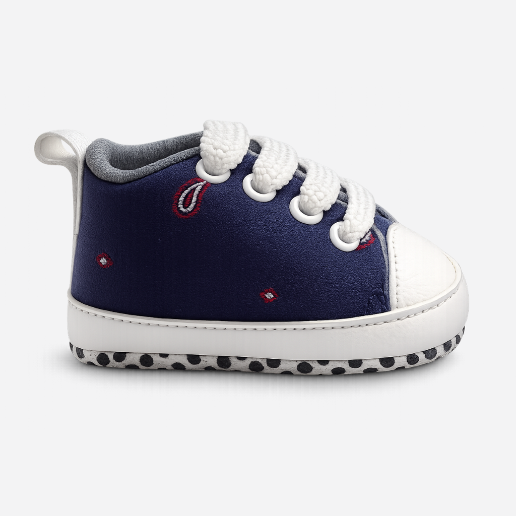 Soft Sole High-Top Baby Sneakers – Navy Blue