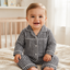 Charcoal Stripe 2-Piece Baby Night Suit Set