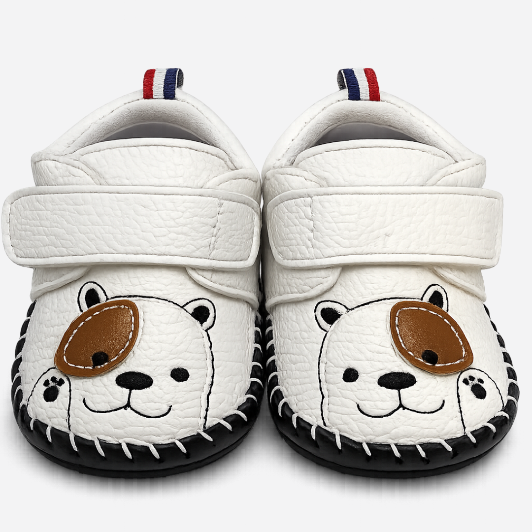 Cartoon Puppy Soft Sole Baby Shoes – White Main image