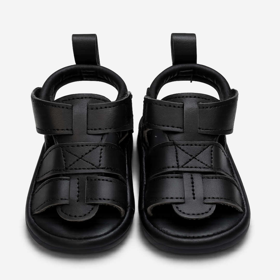 Classic Strappy Soft Sole Baby Sandals – Black