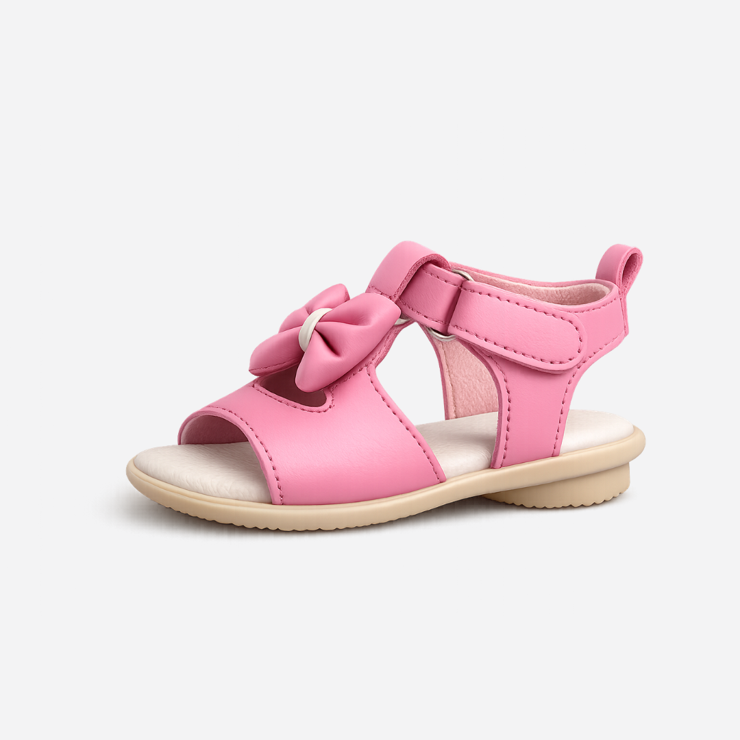 Bow Detail Soft Sole Baby Sandals – Pink Secondary image
