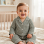 Forest Green Stripe 2-Piece Baby Night Suit Set