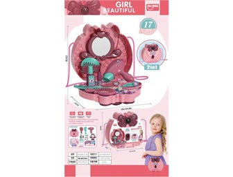 Girl Beautiful Makeup Vanity Play Set – 2 in 1 (Pink)