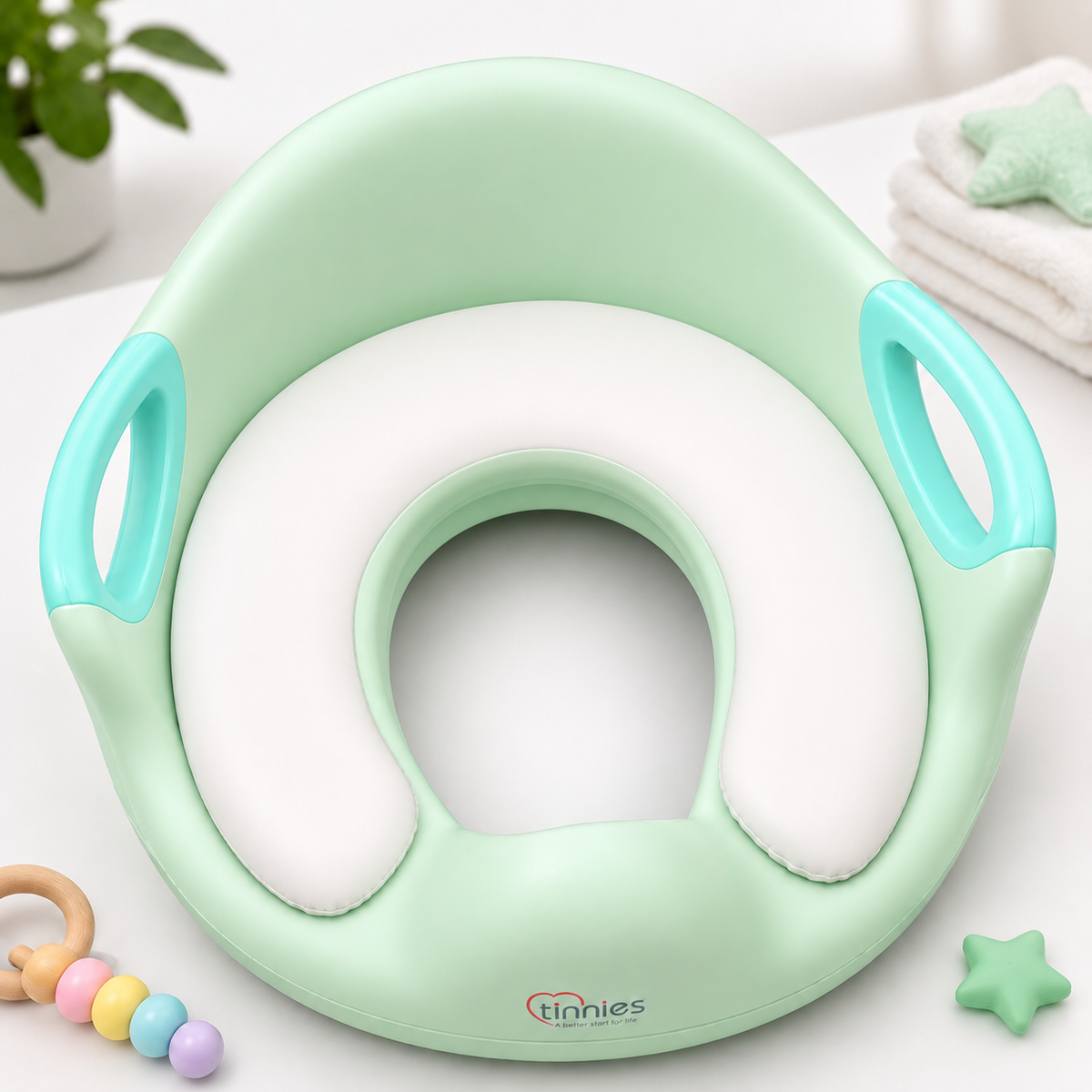 Baby Potty Training Seat with Handles & Soft Cushion
