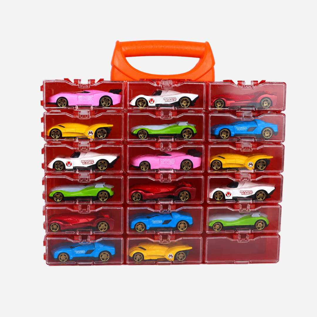 Hot Wheels Mariocar Racing Collection – 24 Piece Die-Cast Car Carry Case Set