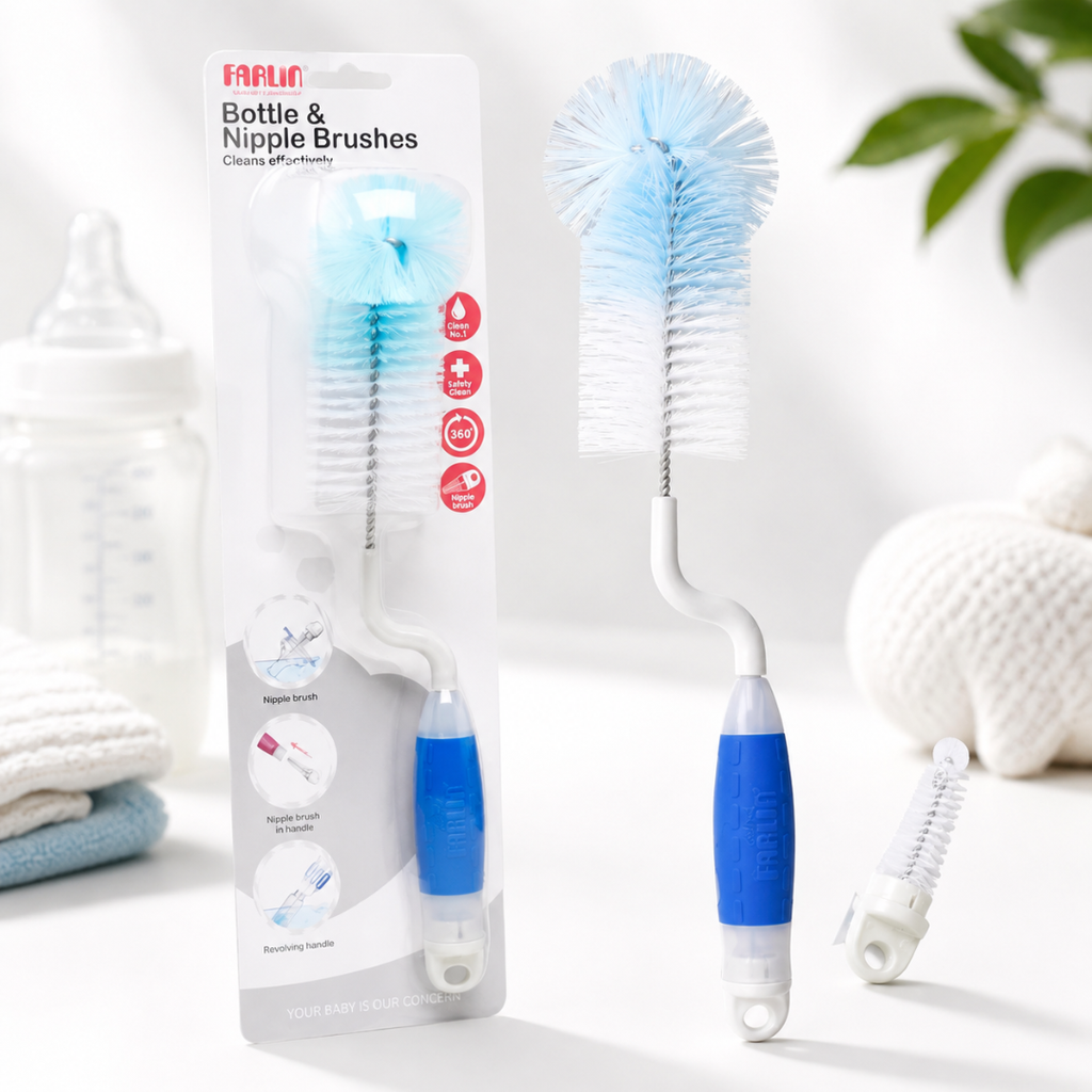 Farlin Bottle & Nipple Brushes Clean Effortlessly