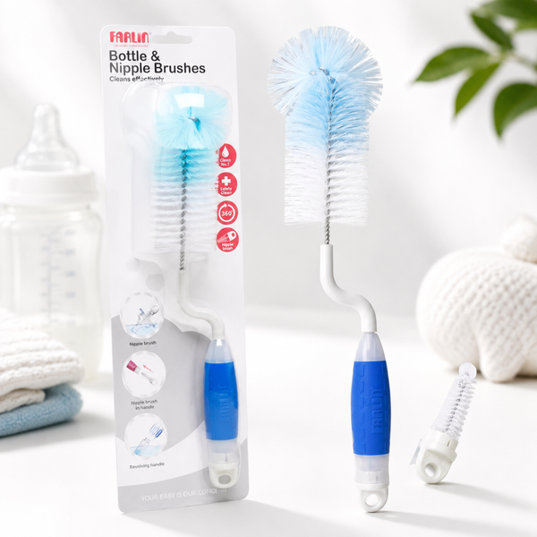 Farlin Bottle & Nipple Brushes Clean Effortlessly