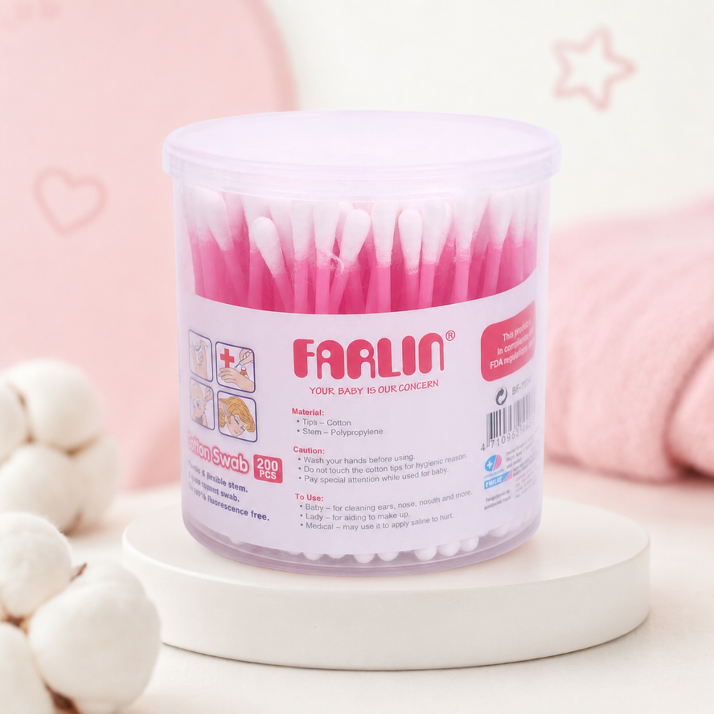 Farlin Cotton Buds 200PCs Pink
