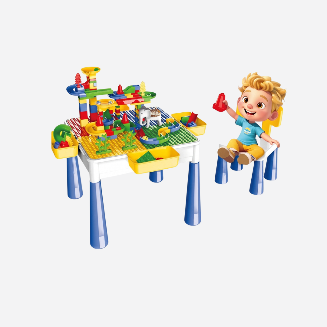 138-Piece Kids Building Block Activity Table Set Secondary image