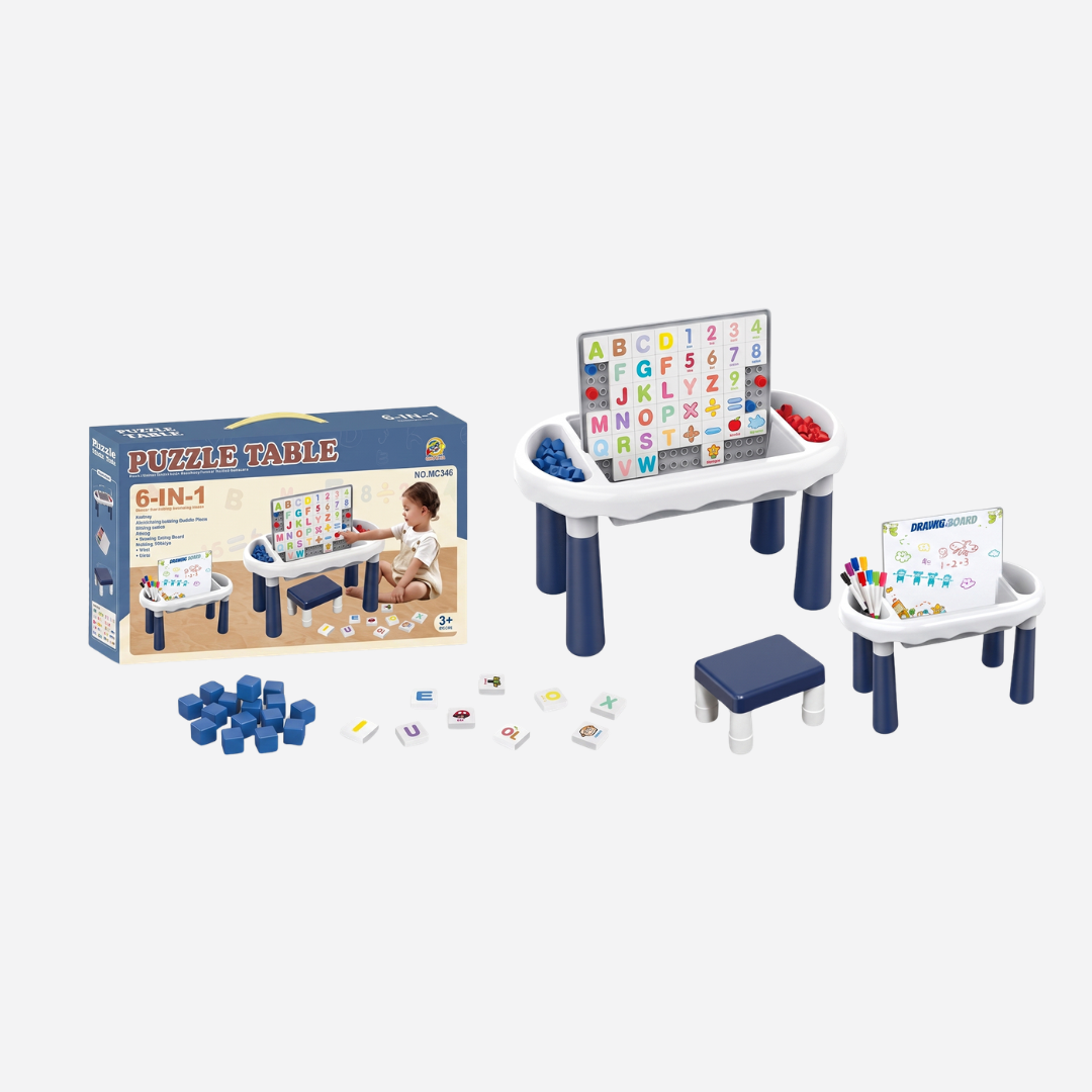 6-in-1 Kids Puzzle Activity Learning Table
