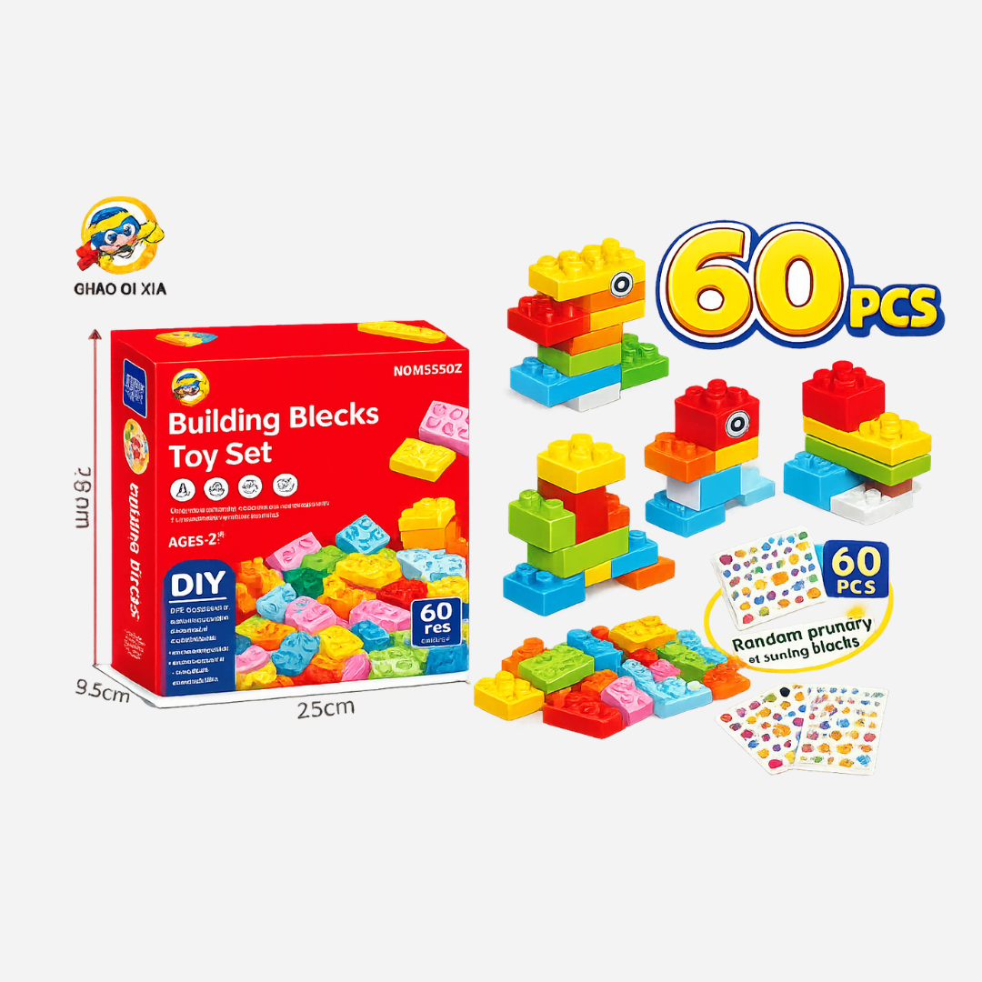 60-Piece DIY Building Blocks Toy Set