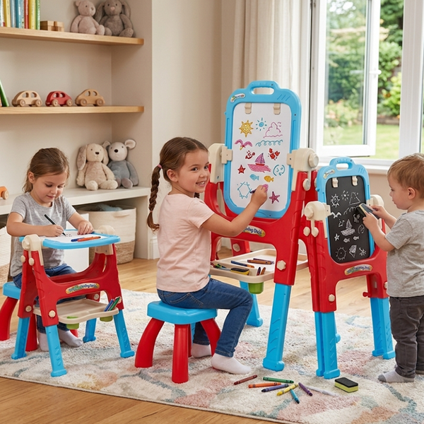 5-in-1 Kids Drawing & Learning Desk Set