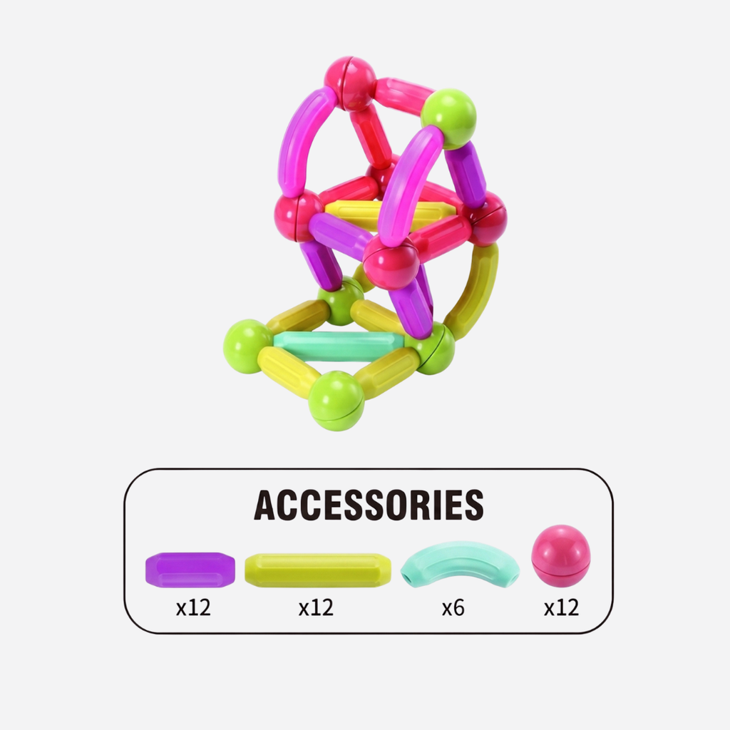 42-Piece Magnetic Sticks Building Construction Set