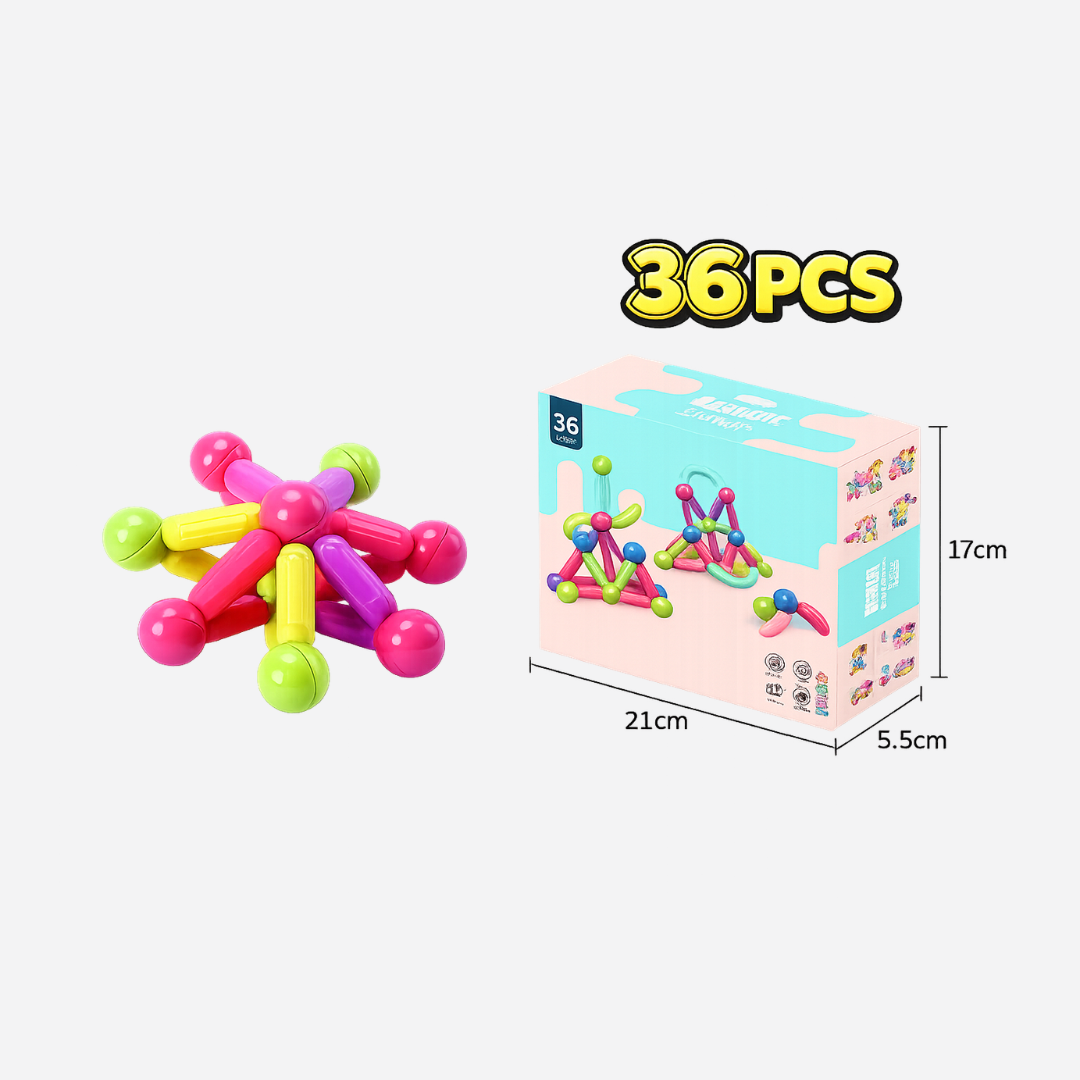 36-Piece Magnetic Sticks STEM Building Set Main image
