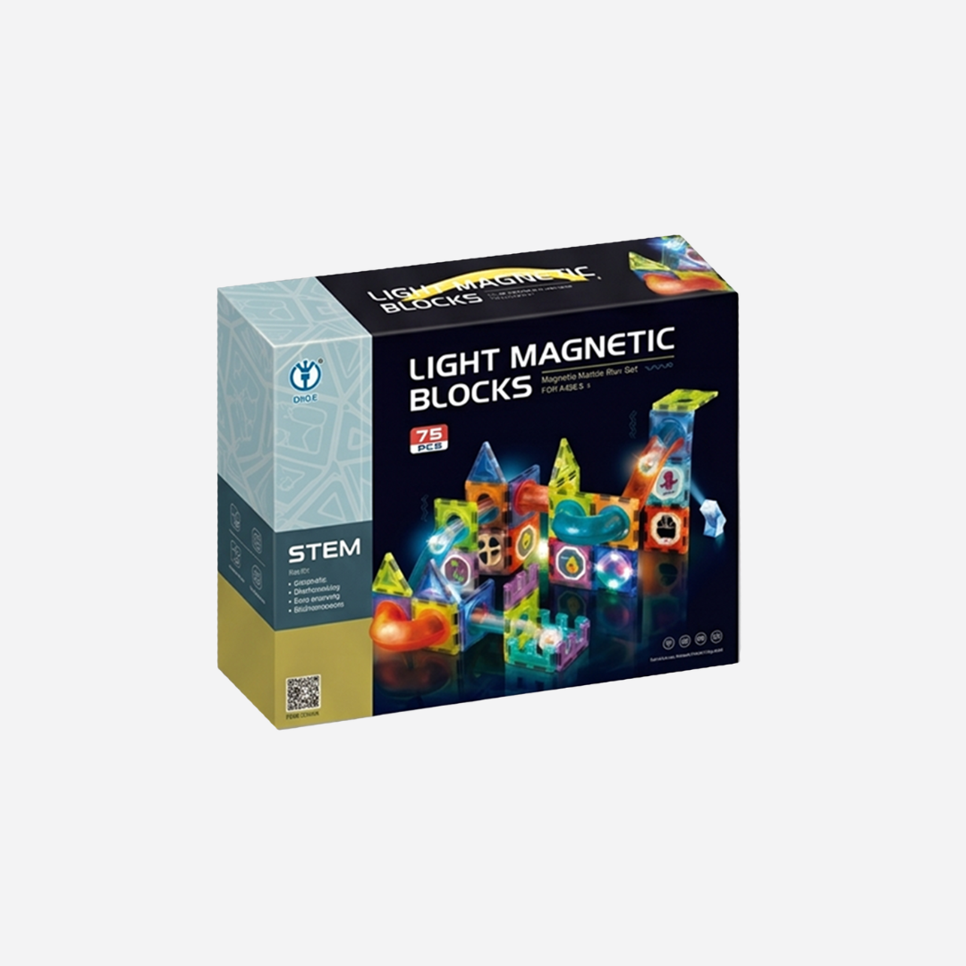 75-Piece Light Magnetic Blocks STEM Construction Set Secondary image