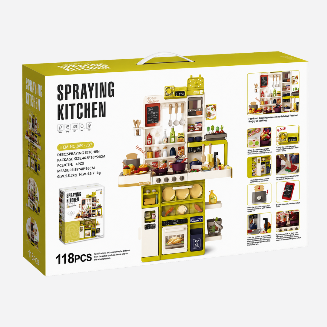 118-Piece Spraying Kitchen Pretend Play Set Secondary image