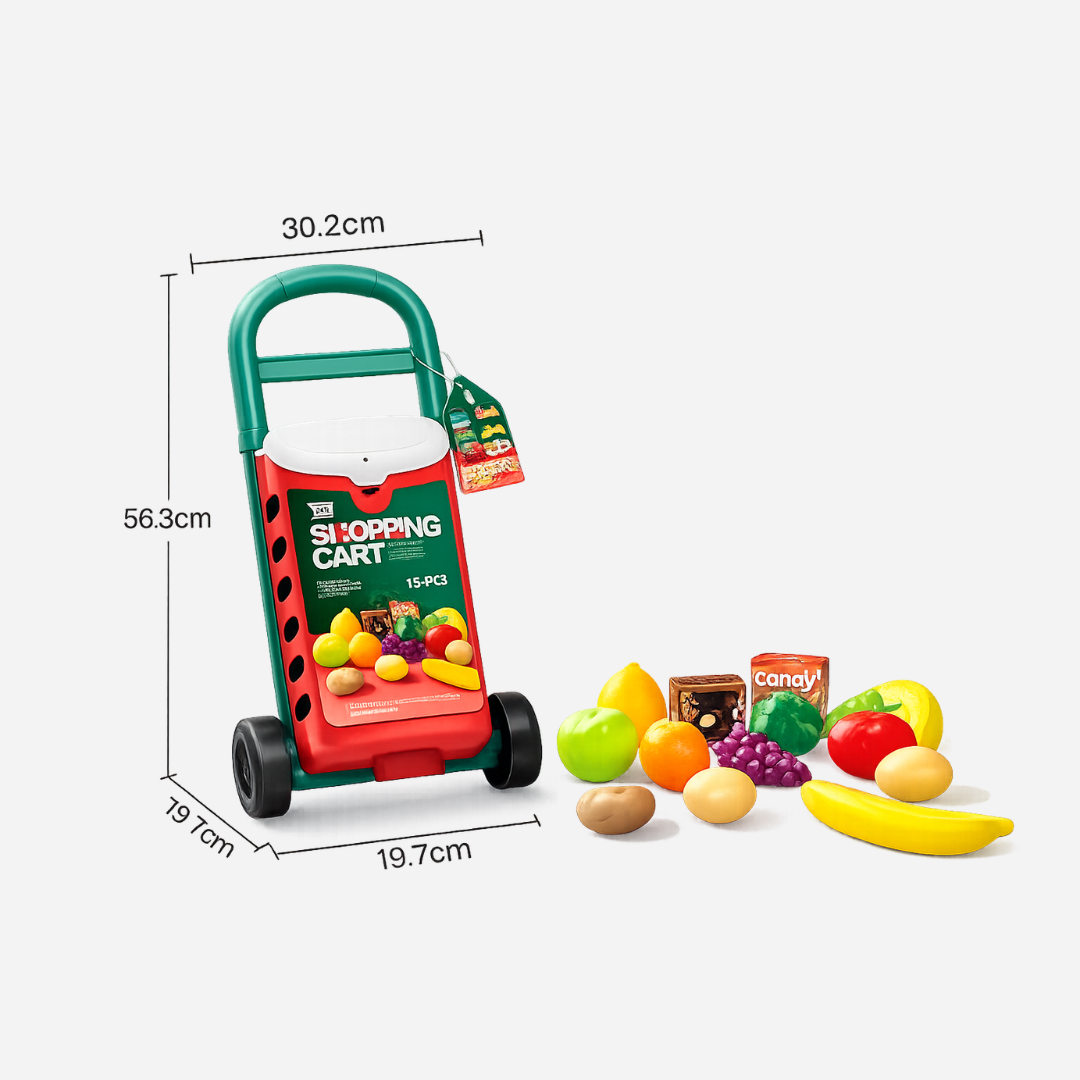 Kids Shopping Cart Pretend Play Grocery Set