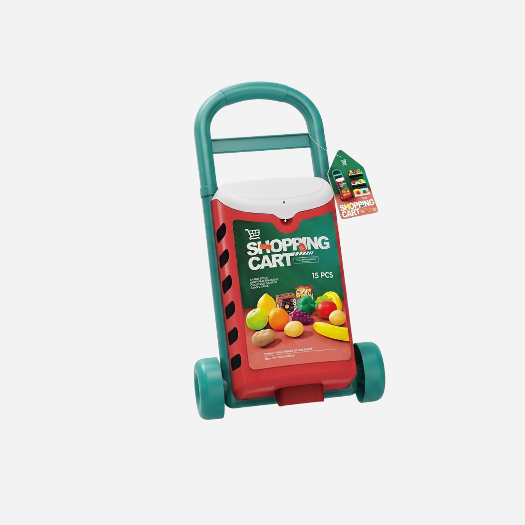 Kids Shopping Cart Pretend Play Grocery Set