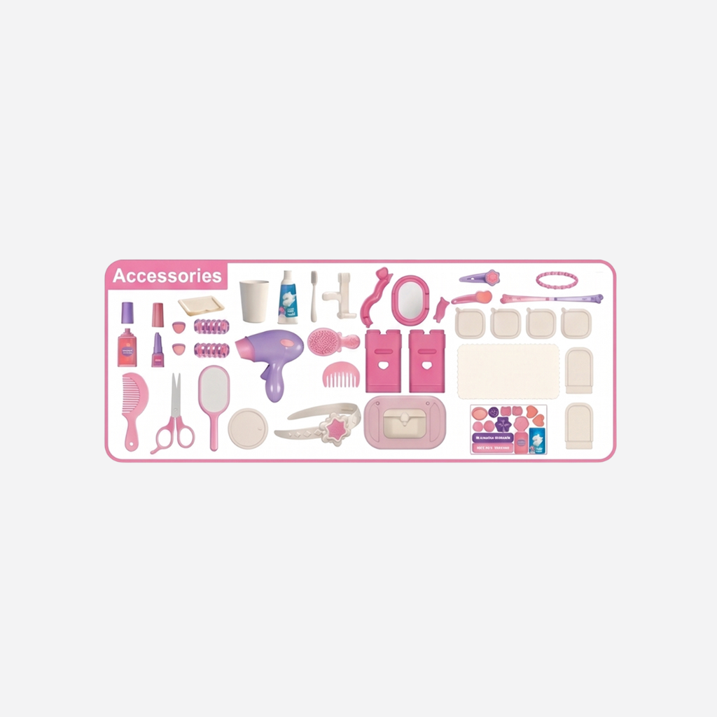 Kids Makeup Vanity Play House Set – 40 Pieces