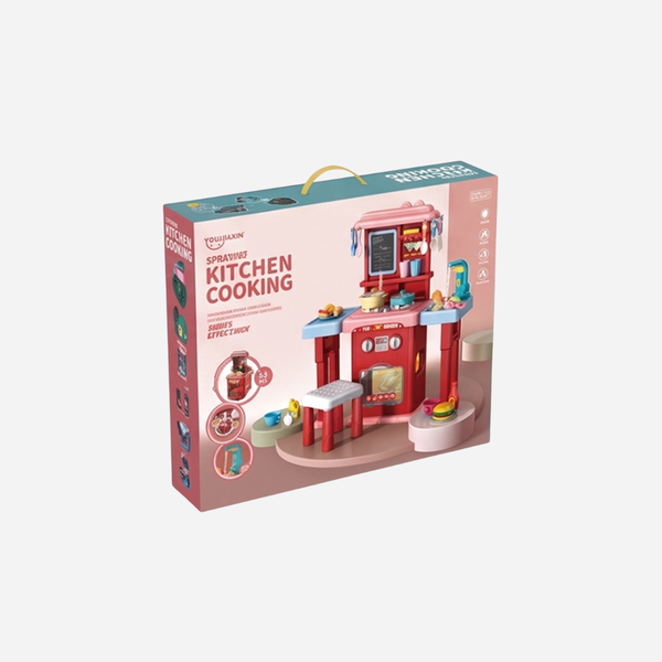Spraying Kitchen Cooking Pretend Play Set – 63 Pieces