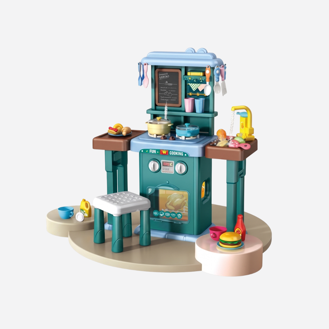 Spraying Kitchen Cooking Pretend Play Set – 63 Pieces