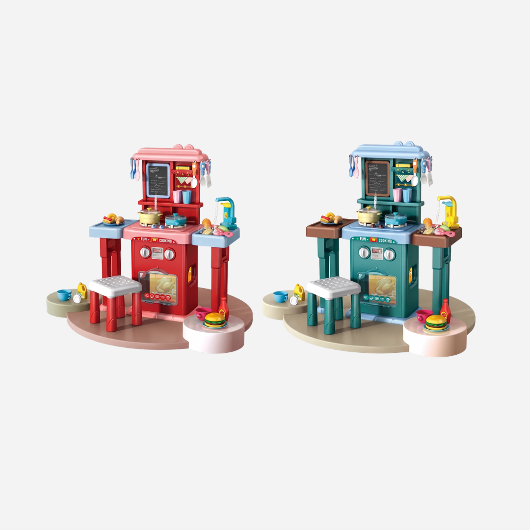 Spraying Kitchen Cooking Pretend Play Set – 63 Pieces