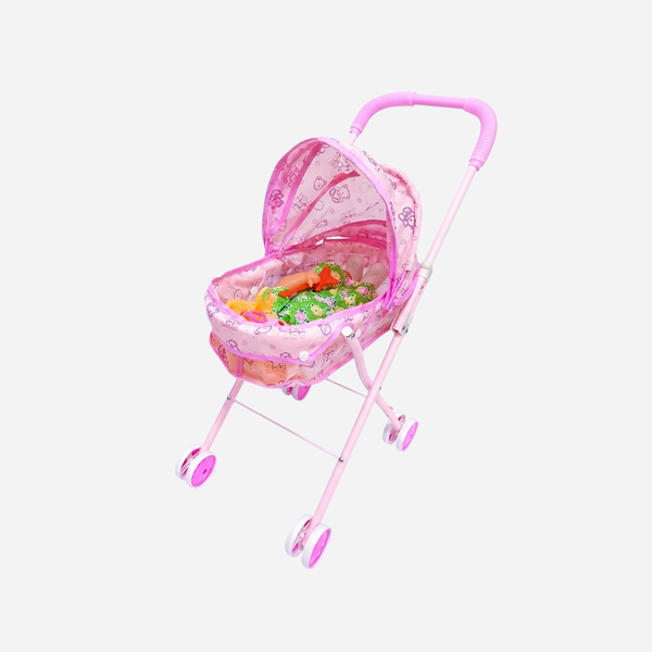Kids Doll Stroller & Baby Doll Play Set