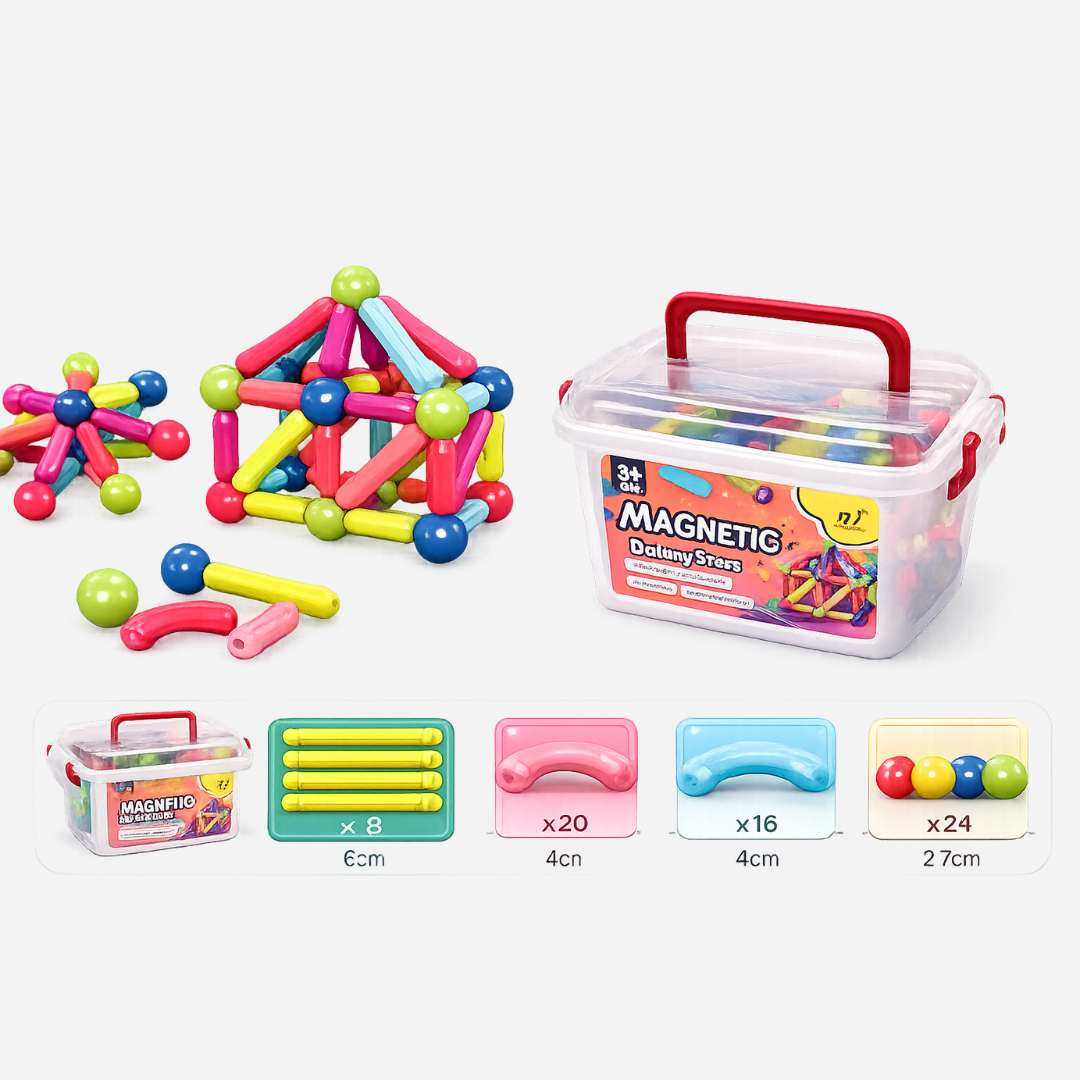 72-Piece Magnetic Sticks & Balls Building Set Main image