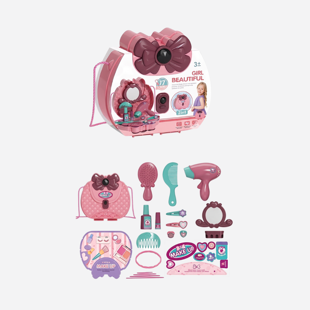 Girl Beautiful Makeup Vanity Play Set – 2 in 1 (Pink)