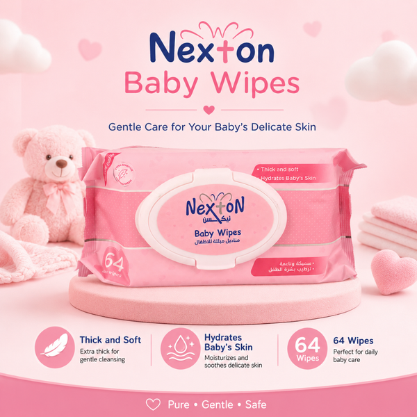 Nexton Baby Wipes (Extra Sensitive Pink) 64 pcs