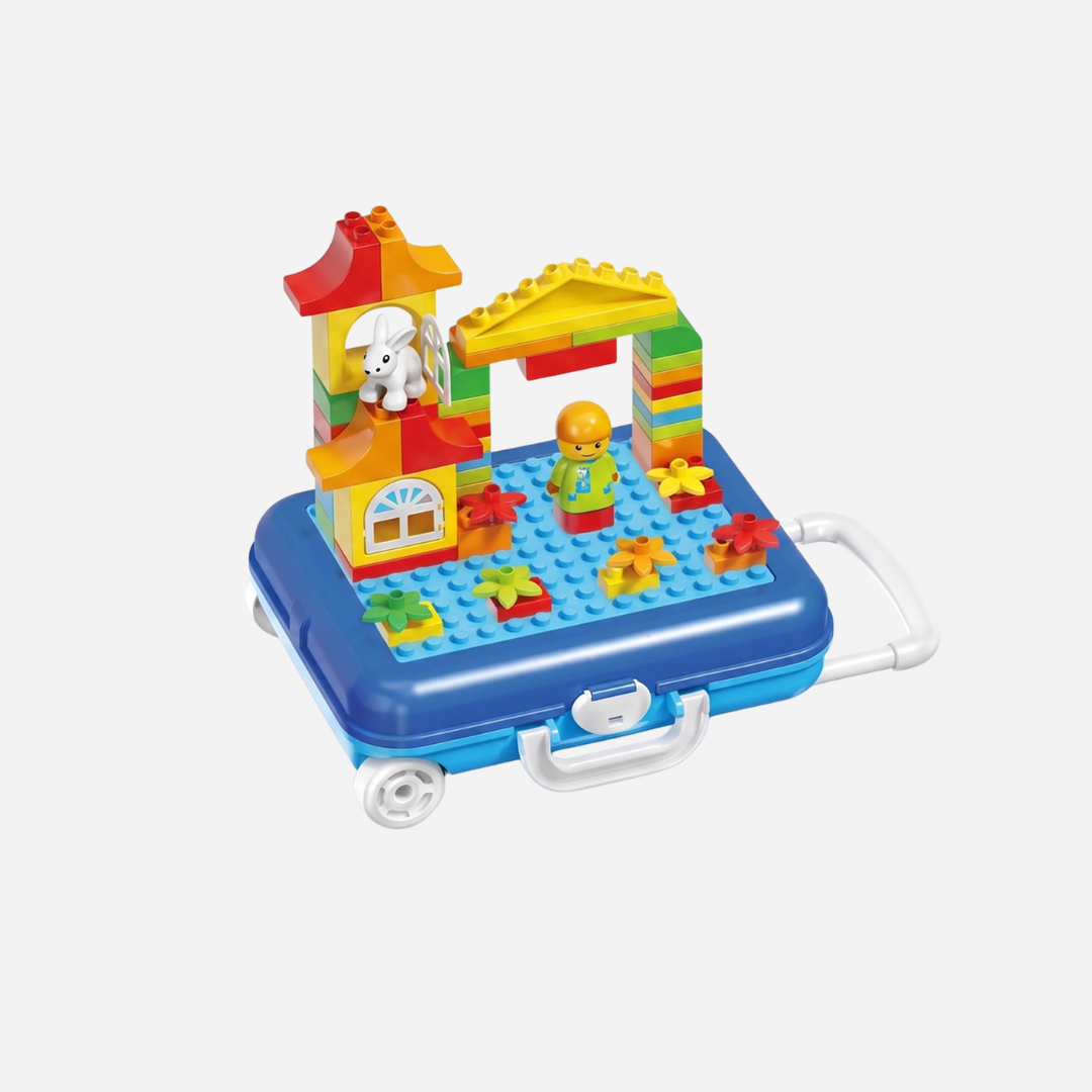 24-Piece Building Blocks Travel Suitcase – Portable Creative Construction Set (Blue) Secondary image