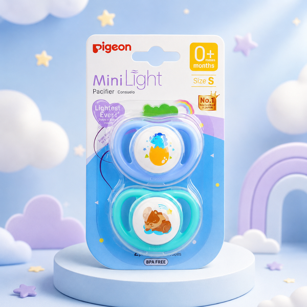 Pigeon MiniLight Silicone Pacifier (2-Pack) – Size S (0+ Months)