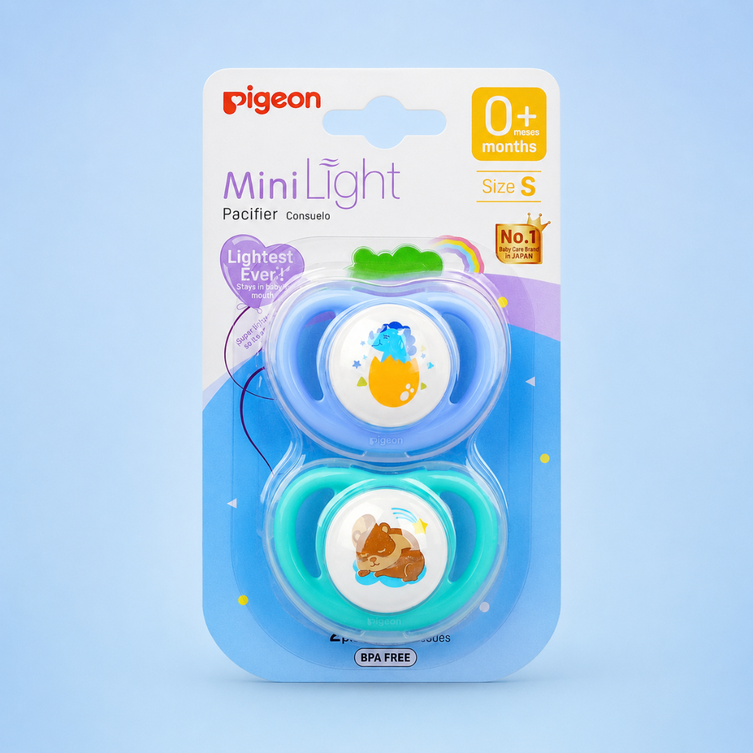 Pigeon MiniLight Silicone Pacifier (2-Pack) – Size S (0+ Months)